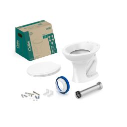 Kit de bacia convencional com assento PP e complementos de instalação Saveiro