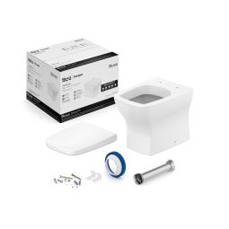 Kit de bacia convencional, assento PP com queda amortecida e itens de instalação Boss
