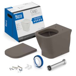 Kit de bacia convencional, assento termofixo com queda amortecida e itens de instalação Gap