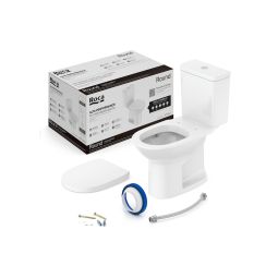 Kit de bacia com caixa acoplada, assento PP com queda amortecida e itens de instalação Debba Round