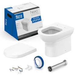 Kit de bacia convencional, assento termofixo com queda amortecida e itens de instalação Nexo