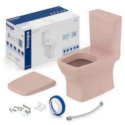 Kit de bacia com caixa acoplada com assento termofixo e itens de instalação Boss
