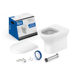 Kit de bacia convencional, assento PP com queda amortecida e itens de instalação Nexo