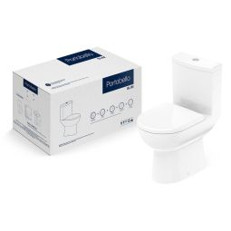 Kit de bacia com caixa acoplada com assento termofixo e itens de instalação Slim Portobello