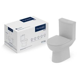 Kit de bacia com caixa acoplada com assento termofixo e itens de instalação Slim Portobello