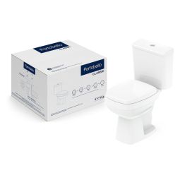 Kit de bacia com caixa acoplada 3/6L com assento Softclose® e itens de instalação Classic Portobello