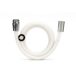 Flexível para ducha 1200 mm PVC branco com conexão giratória