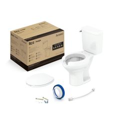 Kit de bacia com abertura frontal e caixa acoplada com acionamento lateral, assento PP e itens de instalação Acesso