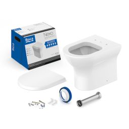 Kit de bacia convencional, assento termofixo com queda amortecida e itens de instalação Nexo