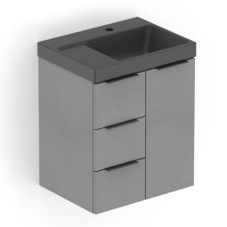 Kit Arenal Gabinete Gaveta e Porta 50X38 com Cuba Matte Black