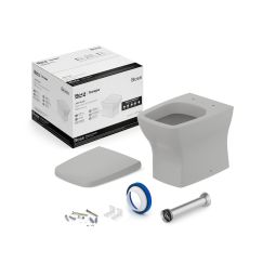 Kit de bacia convencional, assento termofixo com queda amortecida e itens de instalação Boss