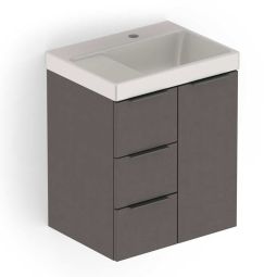 KIT ARENAL GABINETE GAVETA E PORTA 50X38 ALMENDRA COM CUBA BEIGE