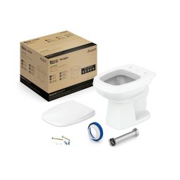 Kit de bacia convencional, assento PP com queda amortecida e itens de instalação Avant