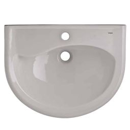 LAVATÓRIO PARA COLUNA 545X425 FURO CENTRAL SEM LADRÃO CALYPSO CINZA PLATINA