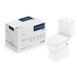 Kit de bacia com caixa acoplada, assento polipropileno softclose e itens de instalação Basis Portobello branco