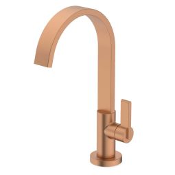 Toneira para lavatório de mesa bica baixa simple rose gold matte