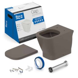 Kit de bacia convencional, assento termofixo com queda amortecida e itens de instalação Gap