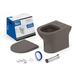 Kit de bacia convencional, assento termofixo com queda amortecida e itens de instalação Nexo