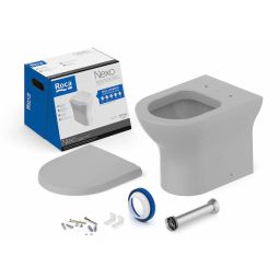 Kit de bacia convencional, assento termofixo com queda amortecida e itens de instalação Nexo