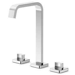 Misturador para lavatório de mesa com 3 furos de bica alta com válvula Virtus