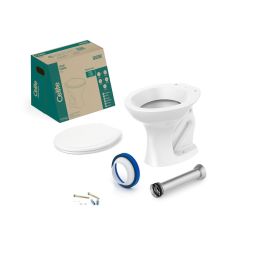 Kit de bacia convencional com assento PP e complementos de instalação Saveiro