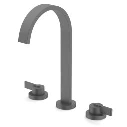 Misturador para lavatório de mesa com bica alta e válvula Simple grafite matte