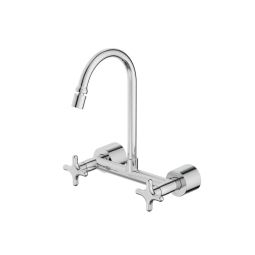 Misturador para cozinha de parede externo com bica móvel e arejador articulado Cross